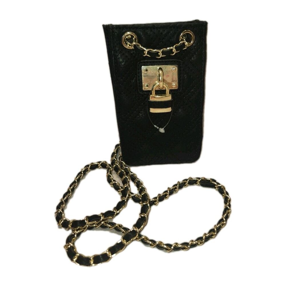 Charming Charlie Mini Crossbody Shoulder Purse Faux Leather Black